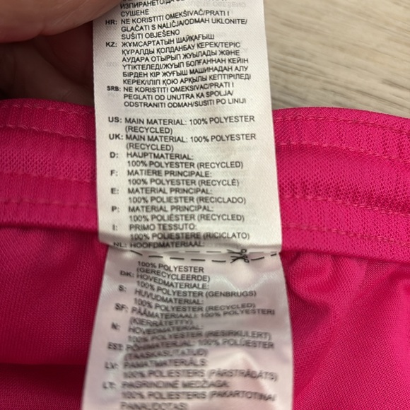 adidas Pink with White Embroidered Logo Elastic Drawstring Waist Shorts Size S - Picture 7 of 11